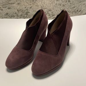 Clarks Kendra mix suede aubergine shooties 6 1/2